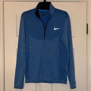 Men's Nike Blue Flex Knit Quarter-Zip Golf Pullover Blue Sz Small